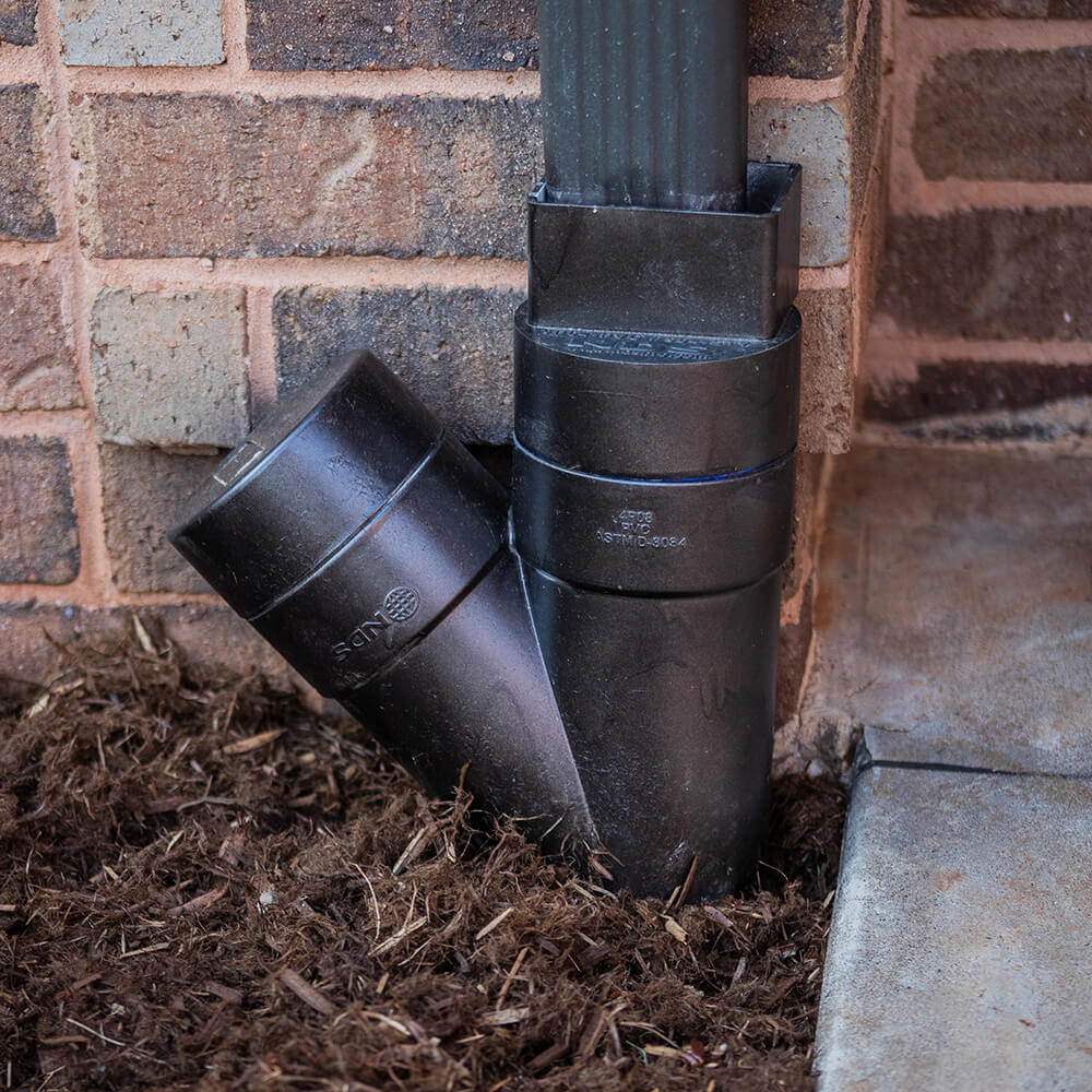 A drainage pipe in a garden