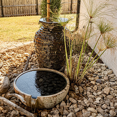 A fountain installed by White Willow Designs