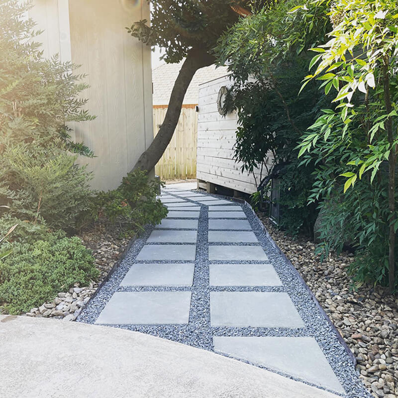 A modern paver walkway